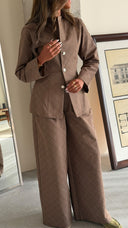 Crossline Beige Denim Set