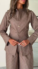 Crossline Beige Denim Set