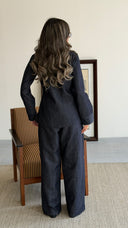 Metallic Button Denim Set