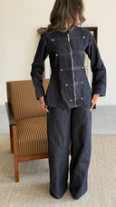 Metallic Button Denim Set