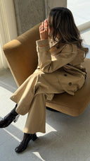 High Neck Beige Trench Set