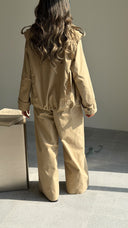 High Neck Beige Trench Set